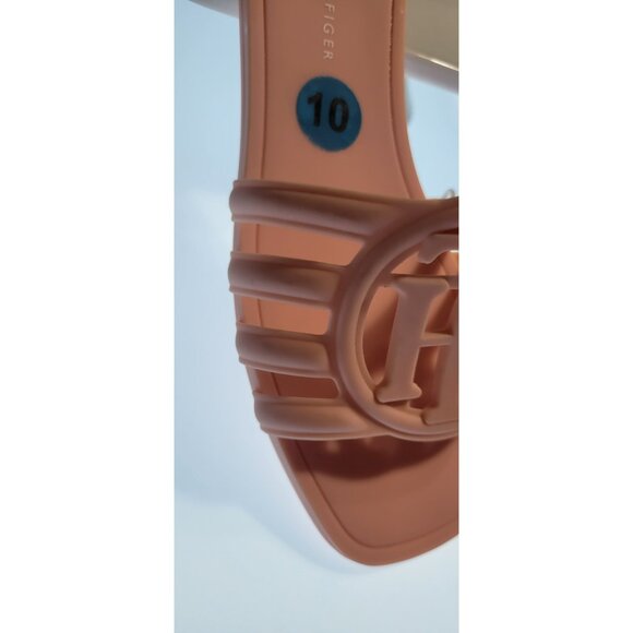 Tommy Hilfiger Women’s Logo Jelly Slide Sandals Pink Size 10 New - Picture 3 of 7